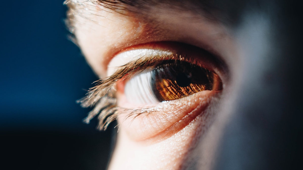 Close-up of a human eye showing the cornea