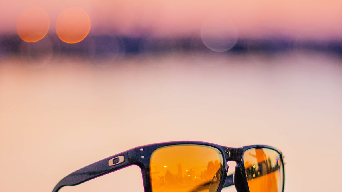 Sport sunglasses with orange lenses