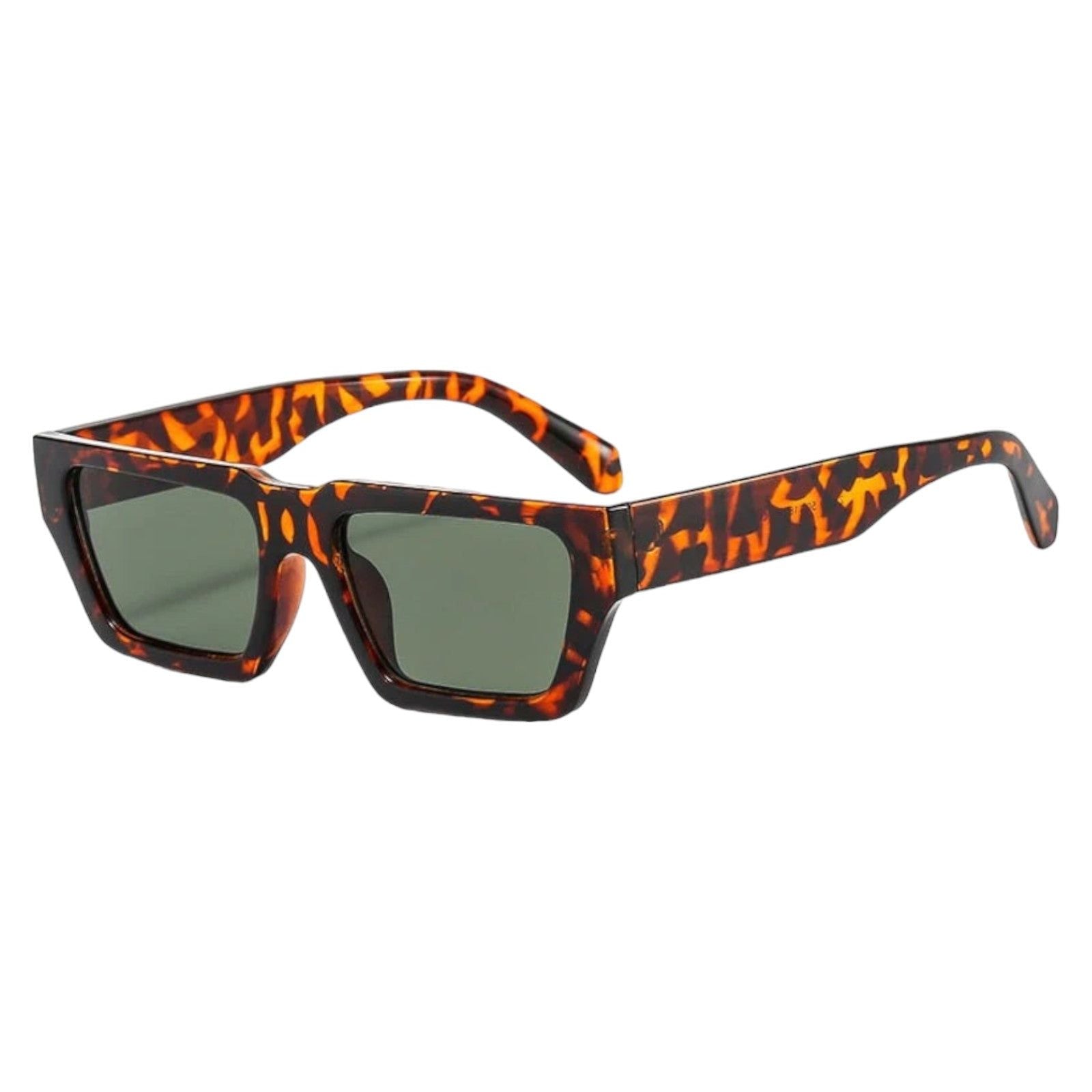 Black Flat-Top Rectangle Sunglasses-2