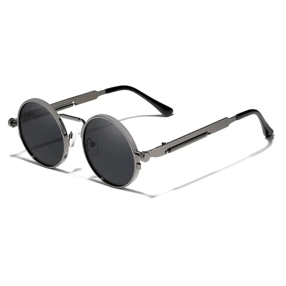 Round Metal Sunglasses - Vintage Steampunk Style Eyewear-2