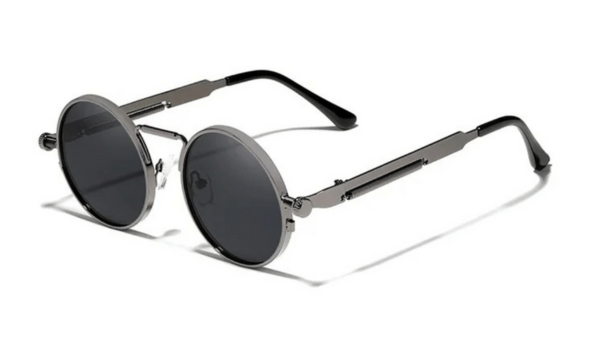 Round Metal Sunglasses - Vintage Steampunk Style Eyewear-4