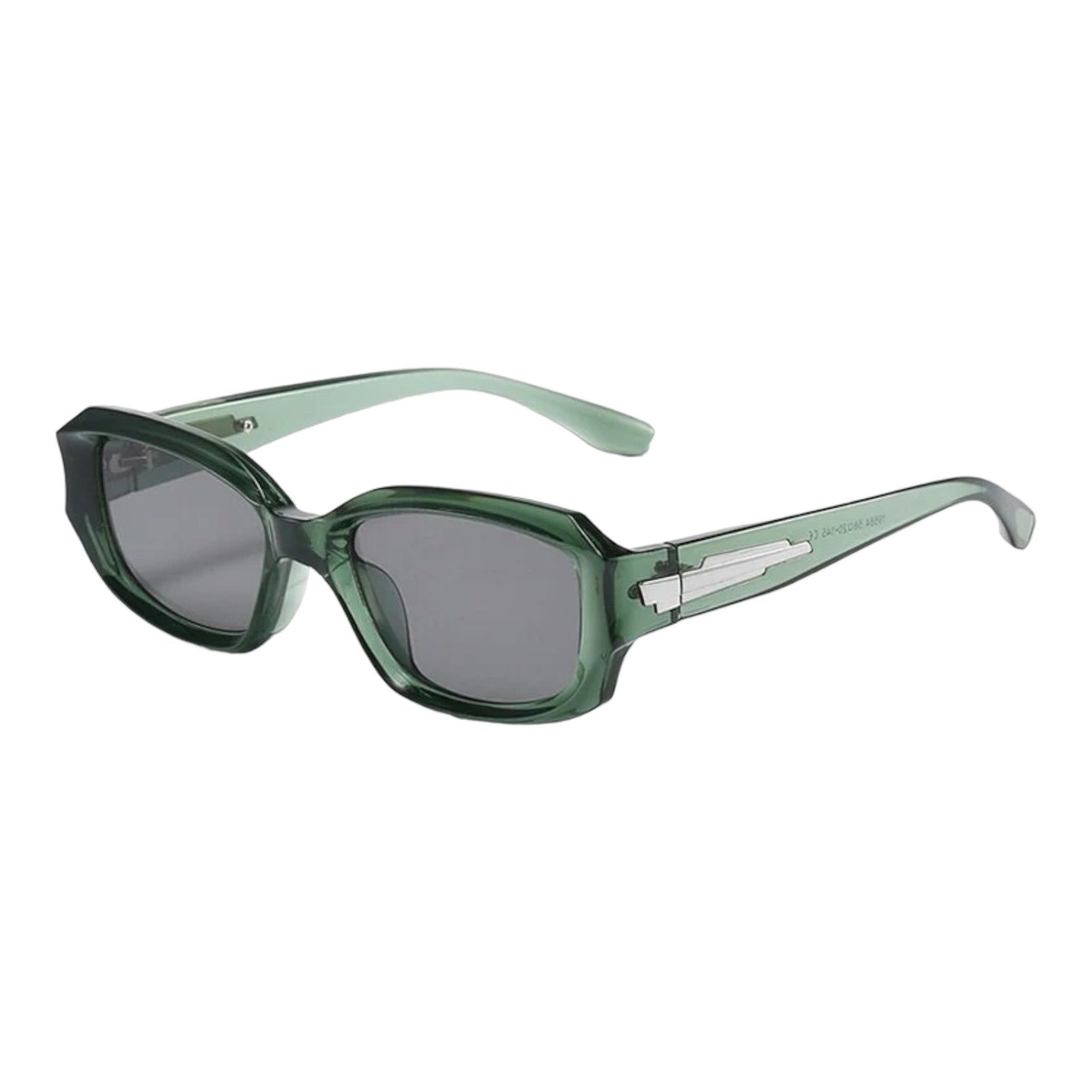 Black Rectangle Sunglasses with Blue Gradient Lenses-4