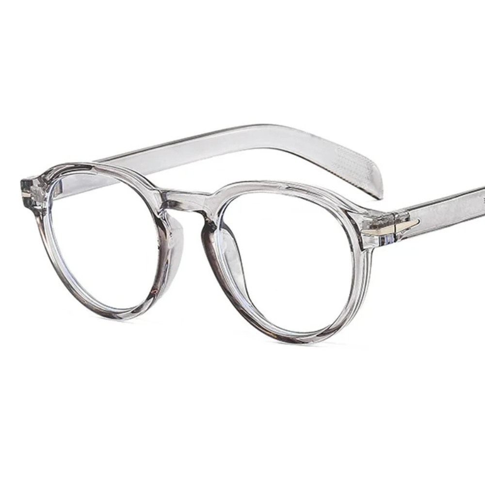 Round Black Eyeglasses with Minimalist Design Accents-2