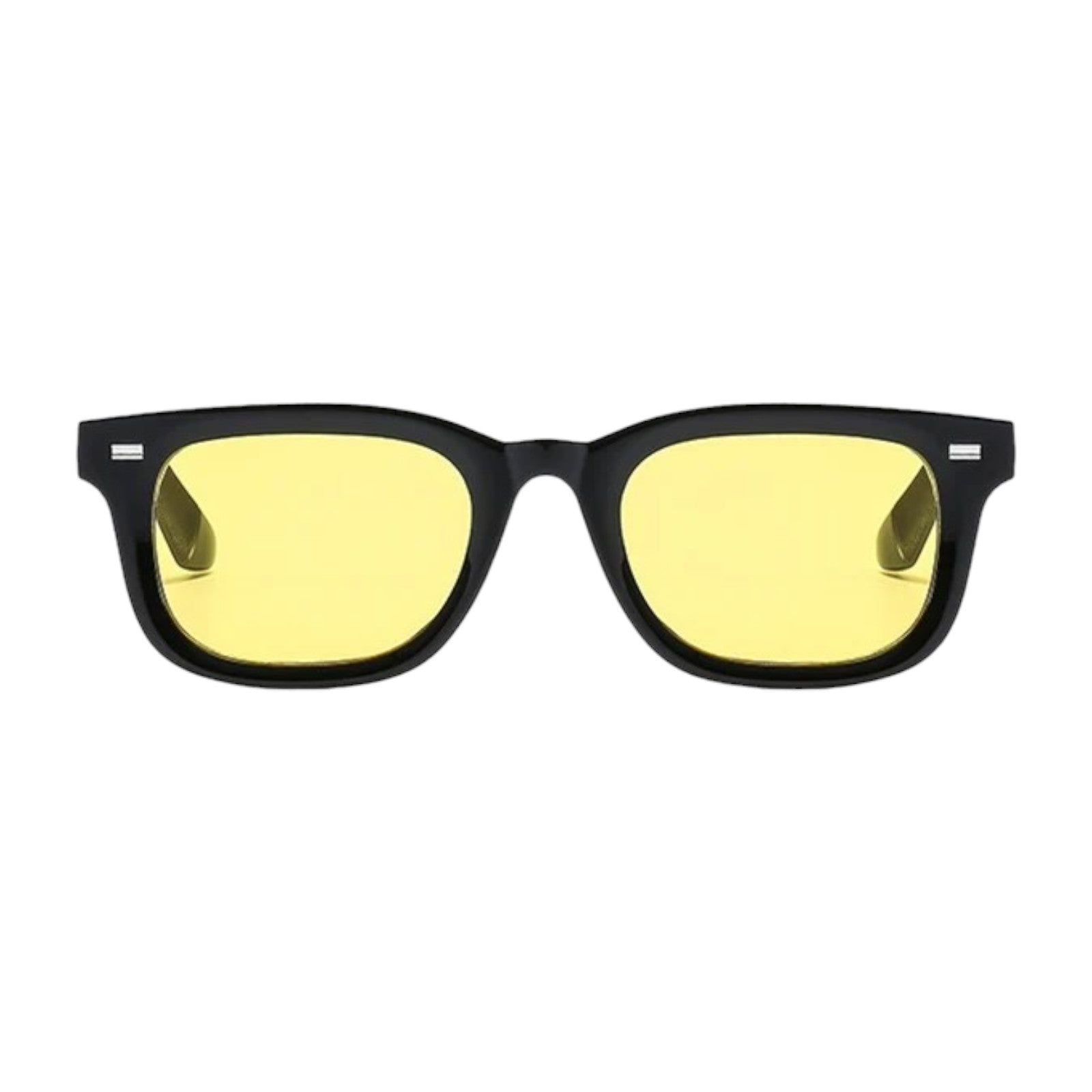 Classic Black Square Sunglasses with Silver Studs-12