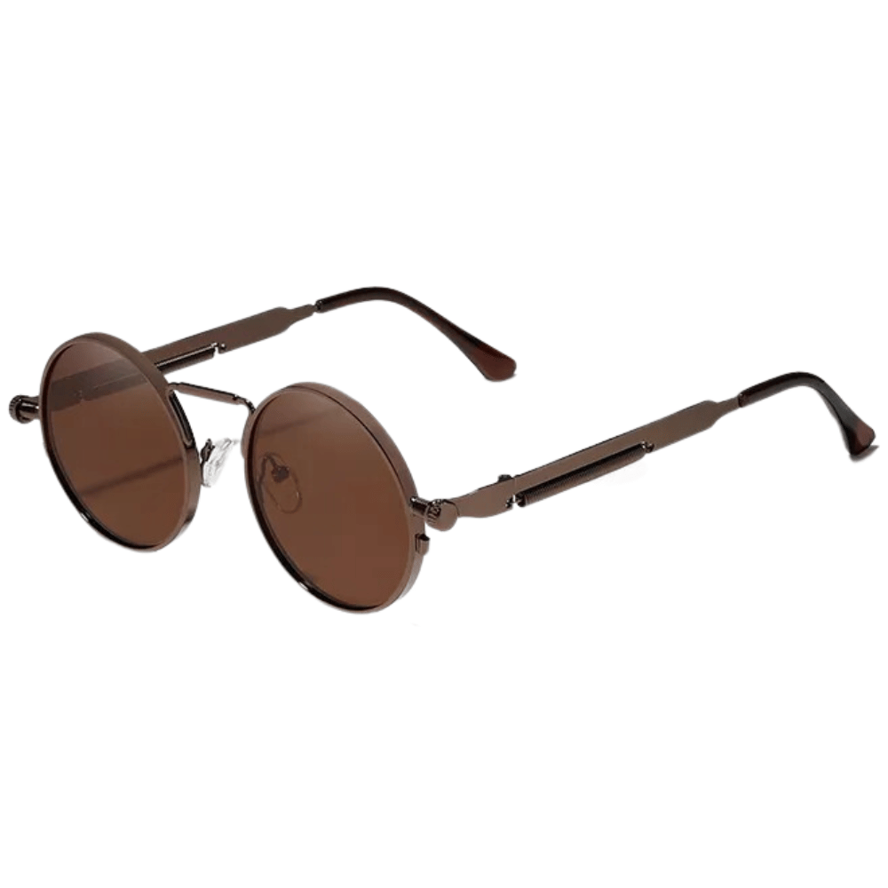 Round Metal Sunglasses - Vintage Steampunk Style Eyewear-3