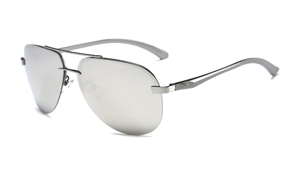 Rimless Silver Aviator Sunglasses for Men - Classy  Stylish Eyewear-1