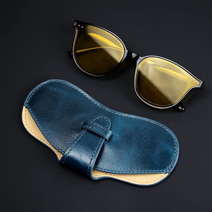 Modern Cowhide Sunglasses Case – Microfiber Lined-11
