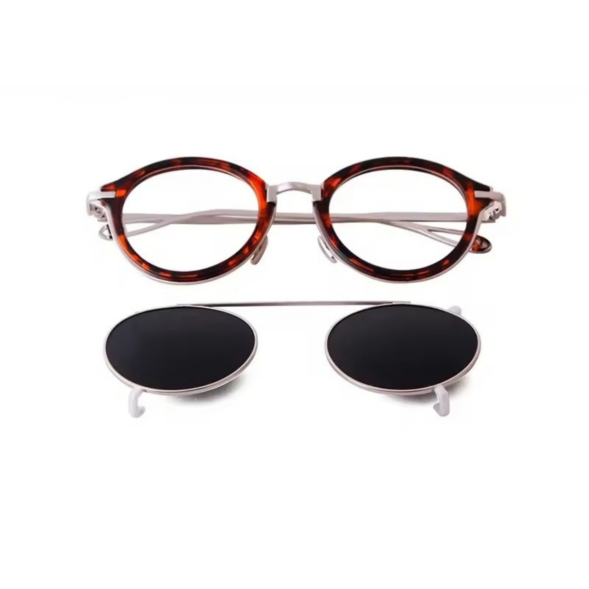 Steampunk Round Sunglasses – Flip-Up Metal, UV400-4