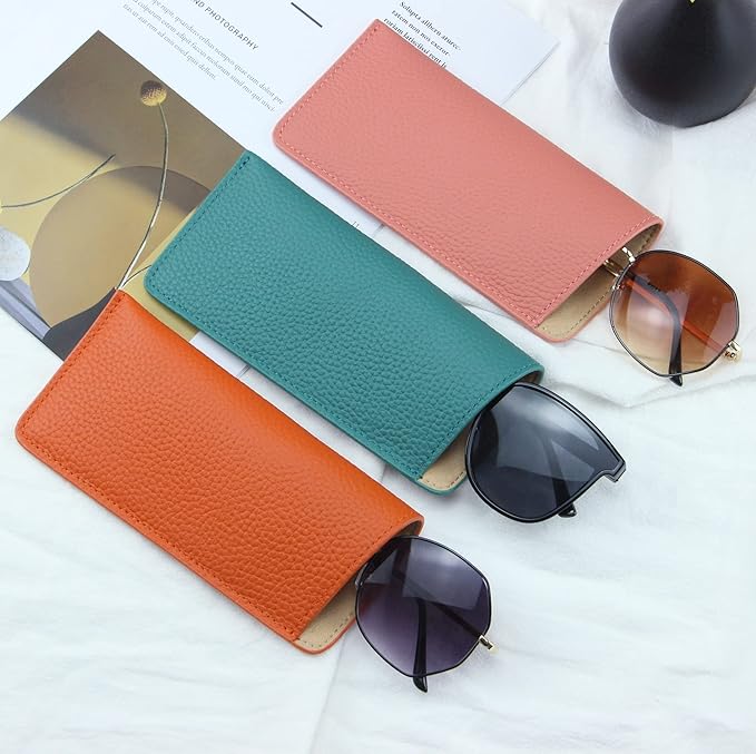 Pink Leather Glasses Pouch – Minimalist Slip-In Case-11
