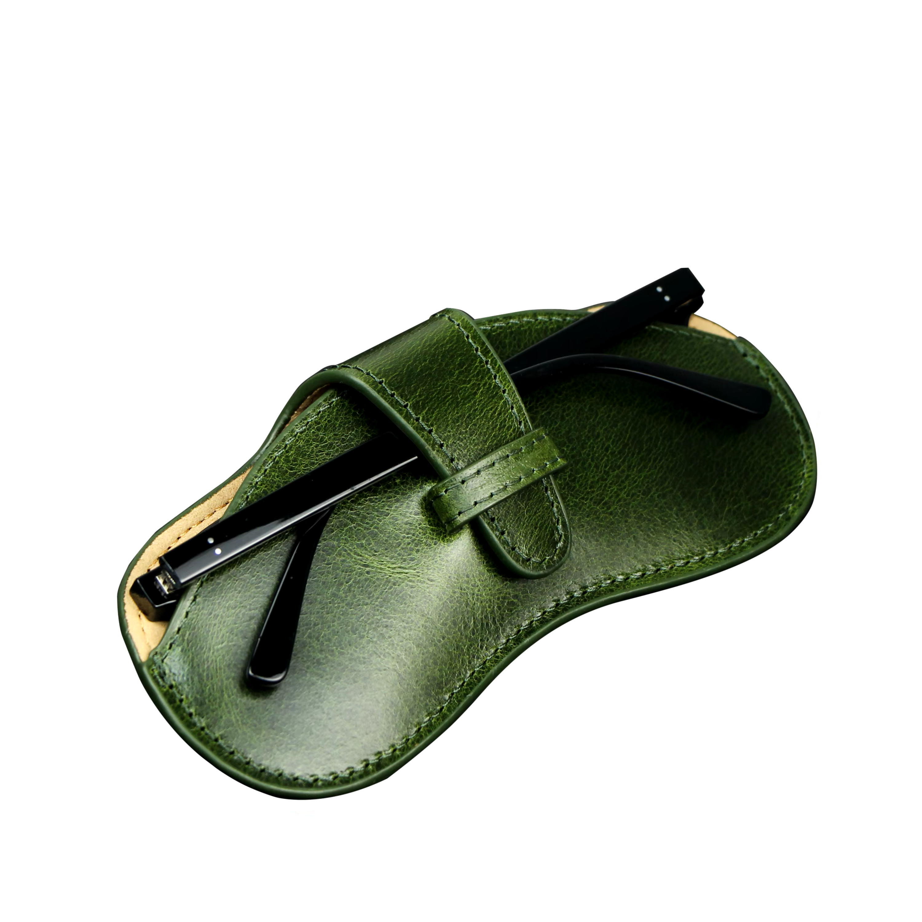 Compact Cowhide Sunglasses Case – Microfiber Lined-7