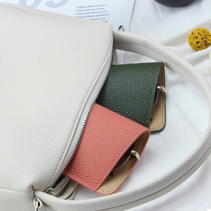 Pink Leather Glasses Pouch – Minimalist Slip-In Case-8