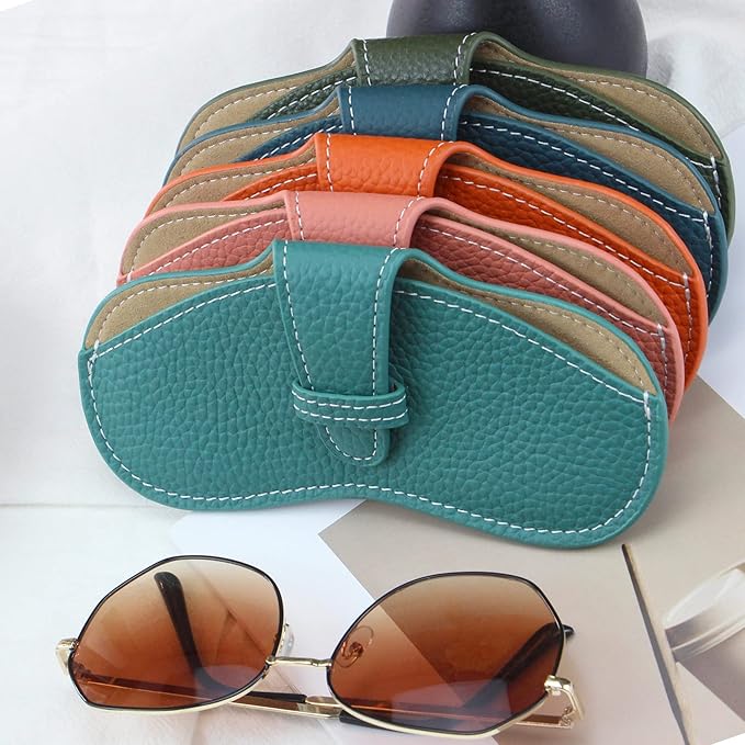 Waxy Leather Sunglasses Pouch – Cowhide, Microfiber-8