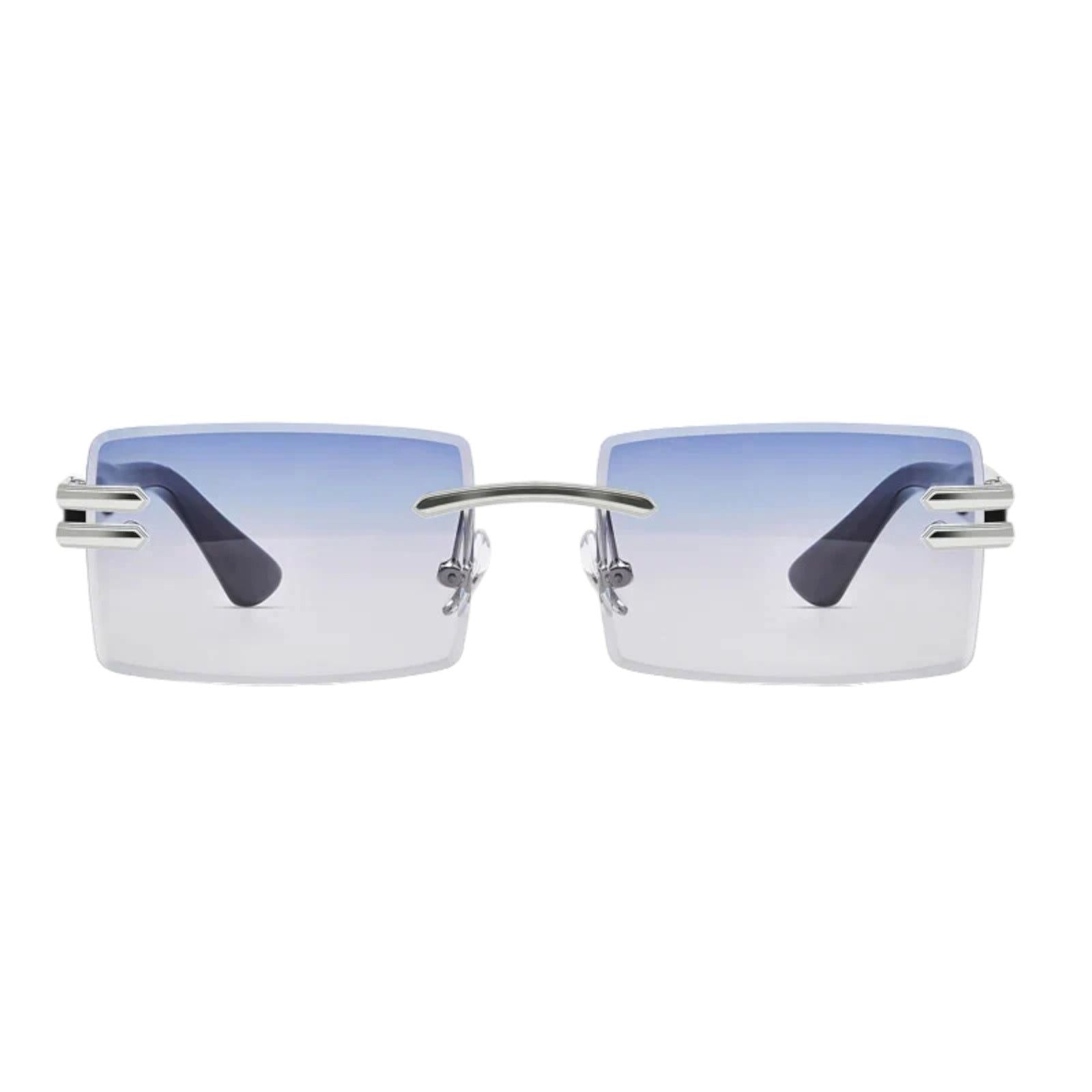 Rimless Rectangle Sunglasses with Gradient Lenses-4