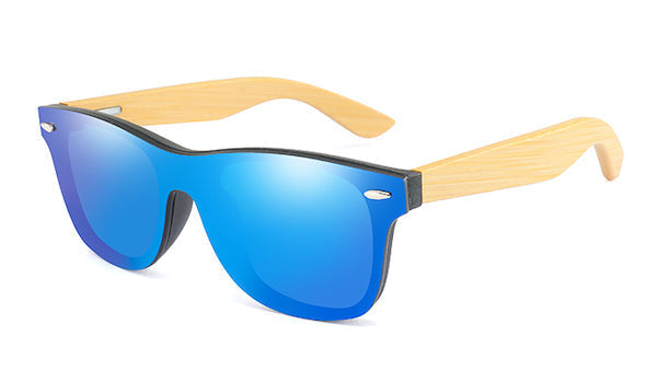 Blue Bamboo Wood Sunglasses for Men - Stylish and Eco-Friendly Fashion Accessory-1