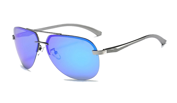 Rimless Blue Aviator Sunglasses for Men - Classy and Stylish Eyewear-1