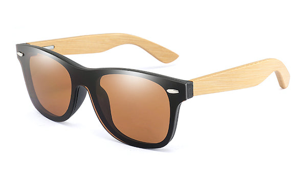 Bamboo Wood Sunglasses for Men - Stylish Brown Frame Fashion Accessory-1