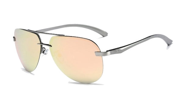 Rimless Aviator Sunglasses for Men - Stylish Gasoline Finish-1