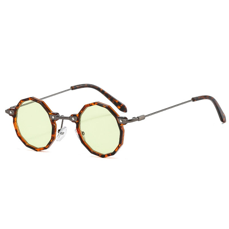 Red Octagon Retro Sunglasses with Clear Frame-3