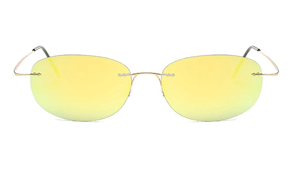 Lightweight Oval Sunglasses for Men in Elegant Yellow-2