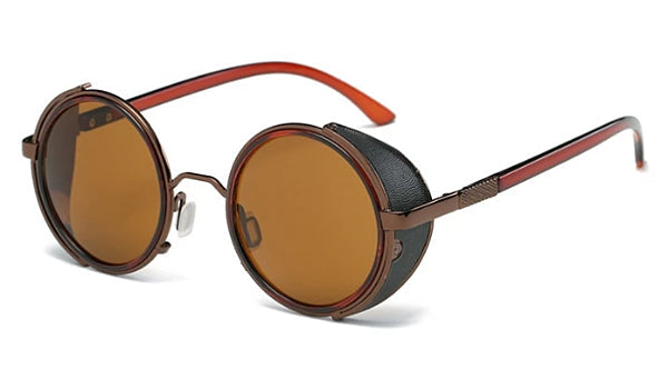 Retro Brown Side Shield Sunglasses for Men - Classy Vintage Style-1