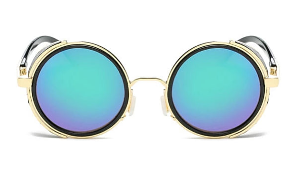 Turquoise Retro Shield Sunglasses for Men  Stylish  Classy Eyewear-2