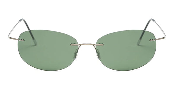 Lightweight Oval Sunglasses for Men in Classy Green-2
