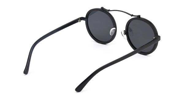 Round Black Retro Sunglasses for Men - Stylish and Classy Eyewear-3