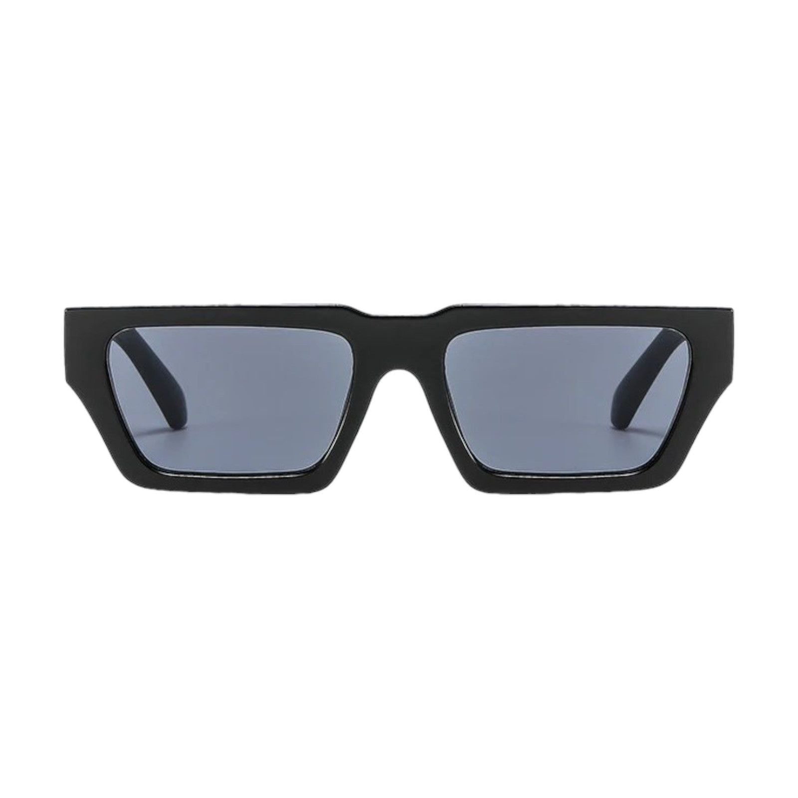 Black Flat-Top Rectangle Sunglasses-6