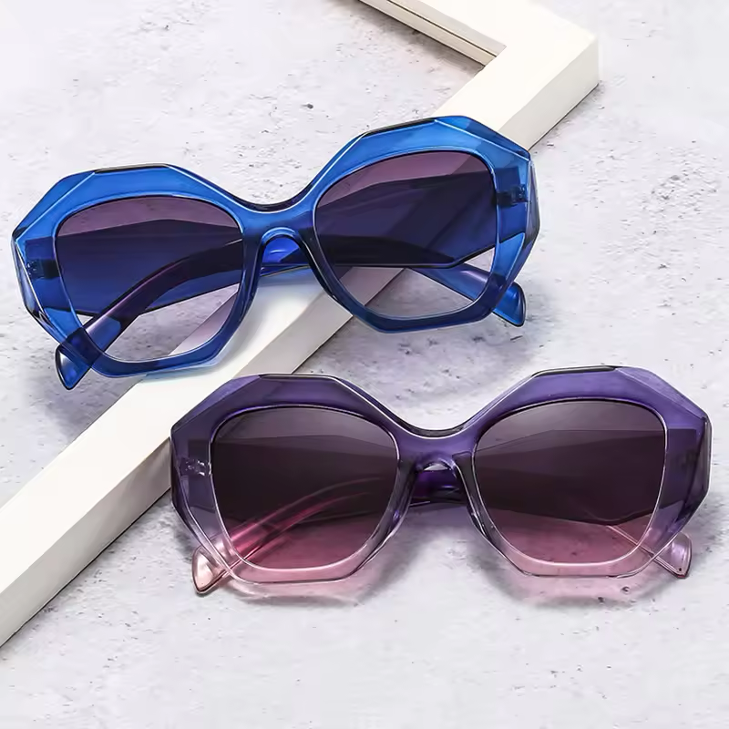 Oversized Polygon Sunglasses – UV400, Women & Men-7