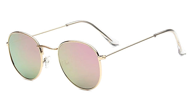 Round Pink Mirror Sunglasses for Men - Stylish and Classy Eyewear-1