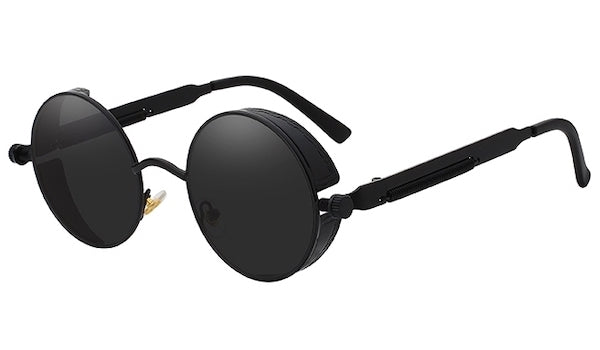 All Black Round Vintage Sunglasses for Men - Classy Style Accessory-1