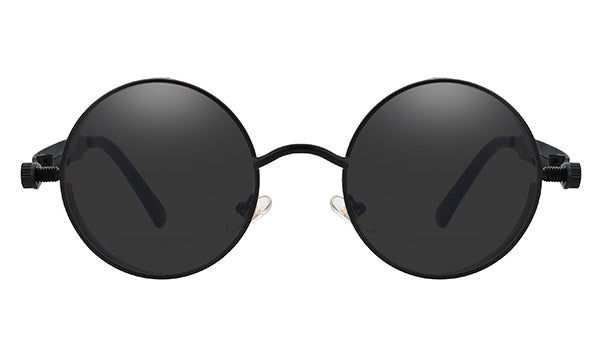 All Black Round Vintage Sunglasses for Men - Classy Style Accessory-2