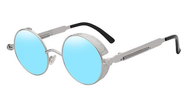 Round Vintage Blue Silver Sunglasses for Men - Classy  Stylish Eyewear-1