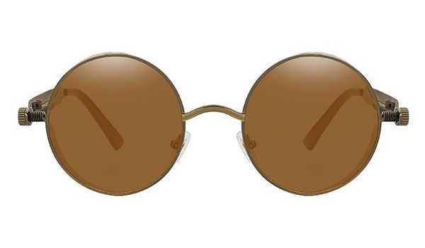 Brown Vintage Round Sunglasses for Men - Classy and Timeless Style-2