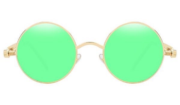 Vintage Round Green Sunglasses for Men Classy Retro Eyewear-6