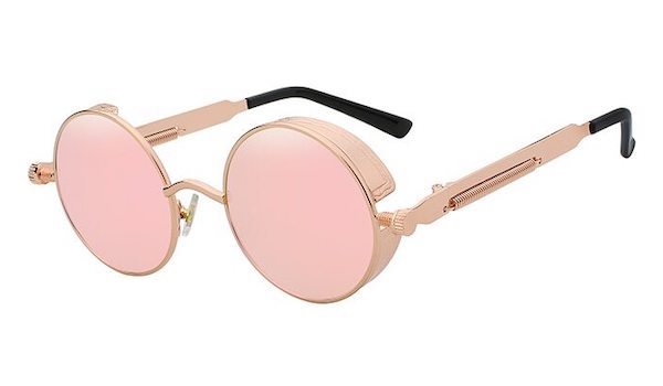 Rose Gold Round Vintage Sunglasses for Men - Classy Style and Timeless Design-1