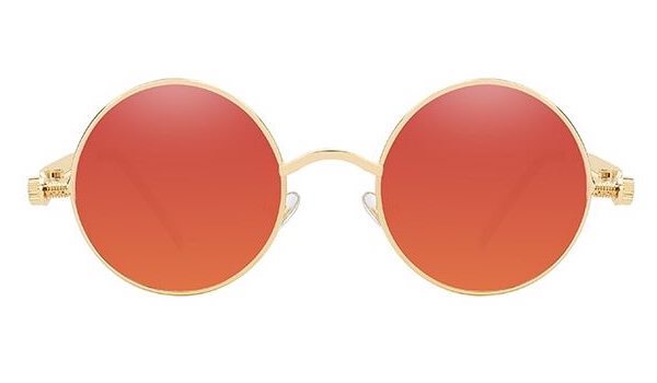 Vintage Round Sunglasses for Men in Red and Gold - Classy Fashion Accessory-2