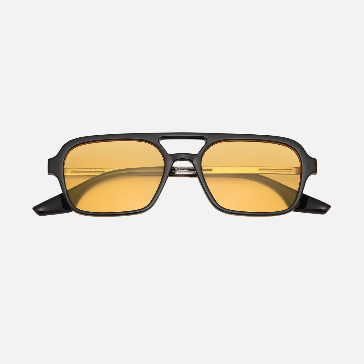 Modern square frame with metal temples
