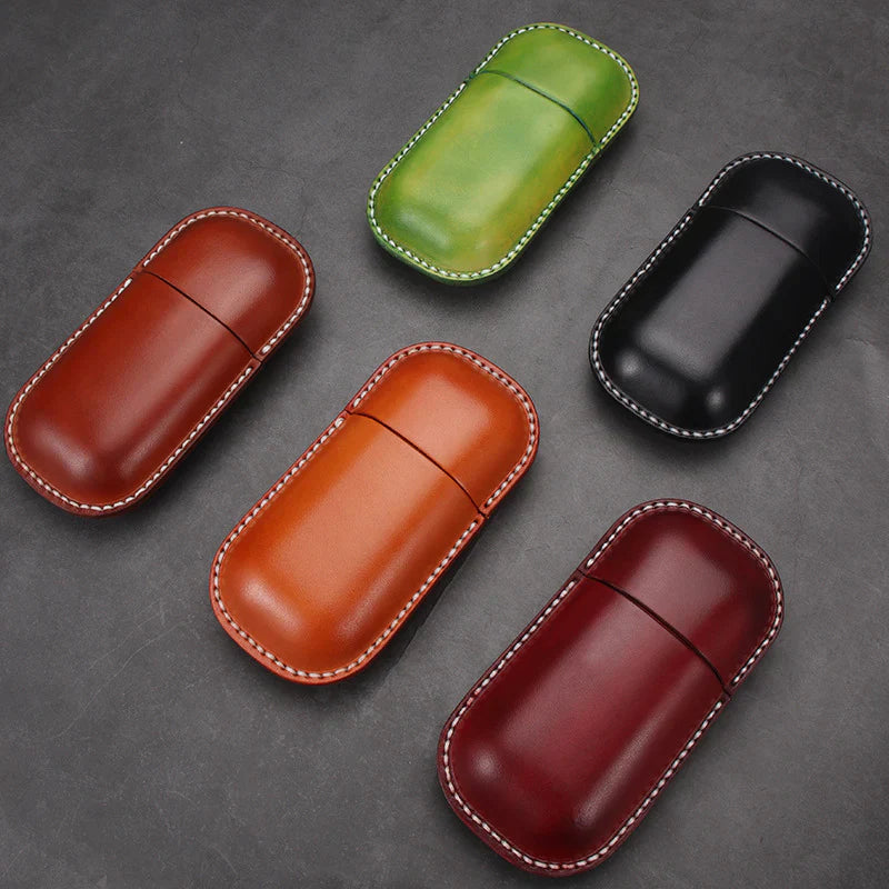 Vegetable-Tanned Leather Glasses Case – Hard Shell-7