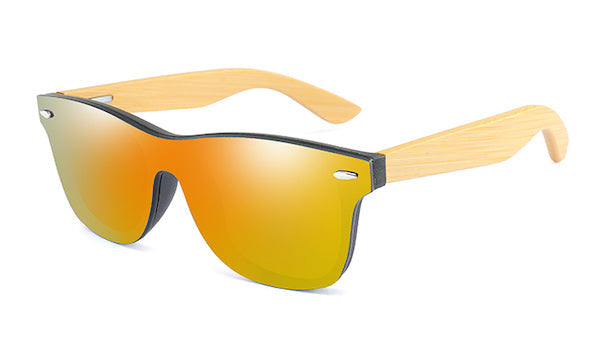 Orange Bamboo Wood Sunglasses for Men - Stylish and Eco-Friendly Accessory-1
