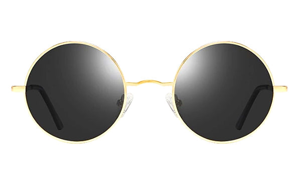 Black Gold Polarized Round Sunglasses for Men - Stylish  Classy Eyewear-2