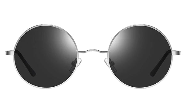 Polarized Round Sunglasses for Men in Black and Silver - Classy Style-2