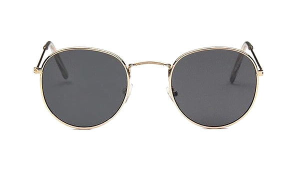 Round Black Gold Mens Sunglasses - Classy Stylish Eyewear-2