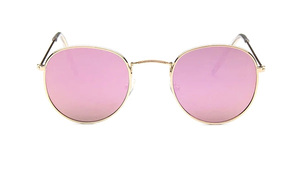 Round Pink Mirror Sunglasses for Men - Stylish and Classy Eyewear-3