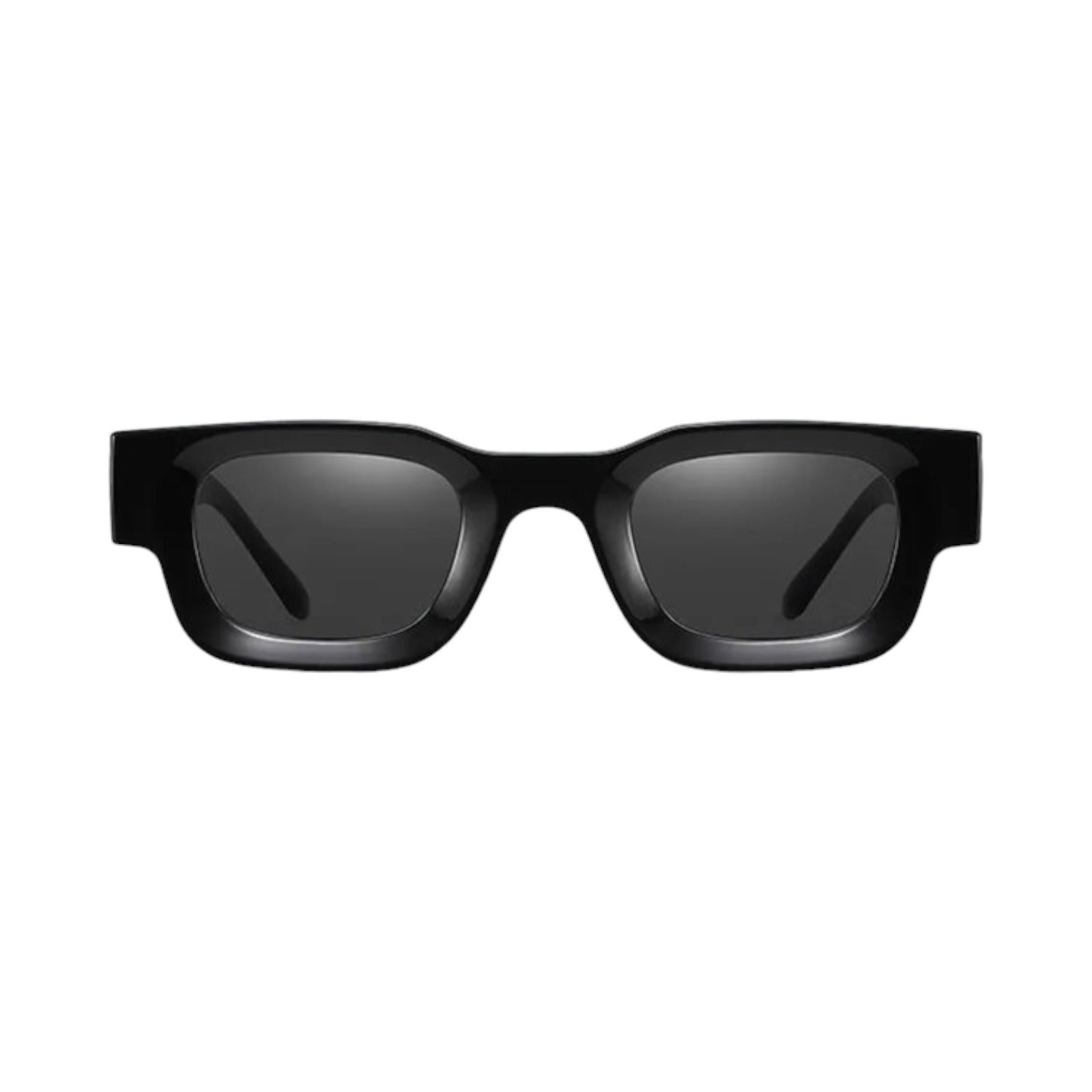Chunky Square Sunglasses – All-Black Acetate, UV400-9