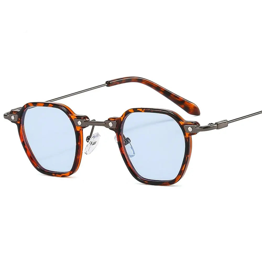 Polygon punk sunglasses, C7 light blue tortoise