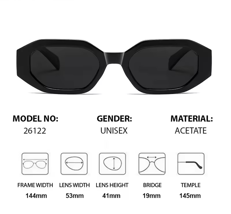 Women's Octagon Sunglasses – Bold Acetate, UV400-6