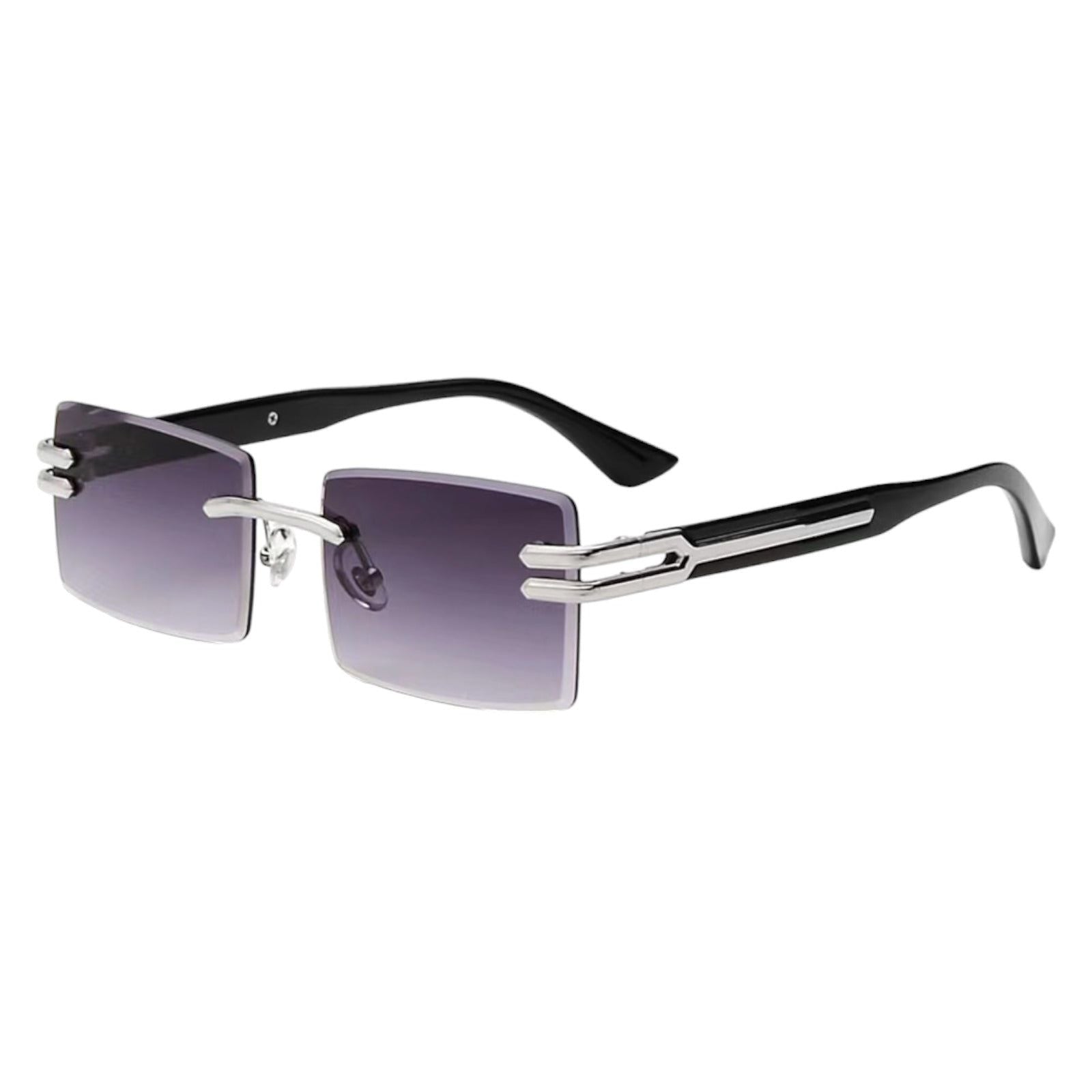 Rimless Rectangle Sunglasses with Gradient Lenses-1