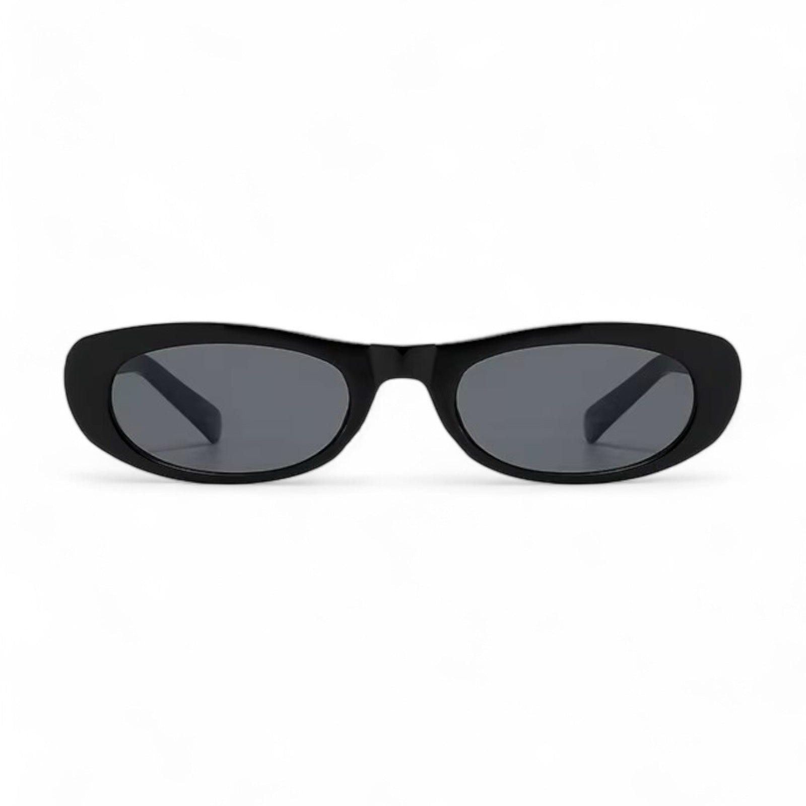 Oversized round sunglasses, close-up view