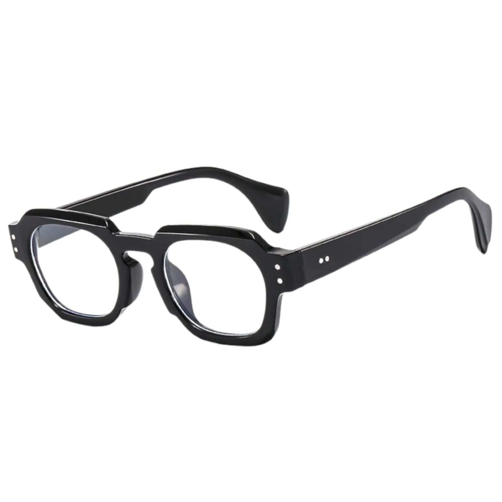 Black Square Sunglasses with Brown Lenses-7